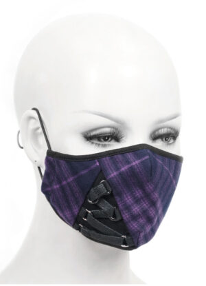 MK042 - Plaid with Laces Face Mask with 2 Removable Filters