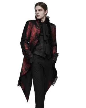 WY1166 - Black Rococo Gorgeous Lace Tuxedo Coat