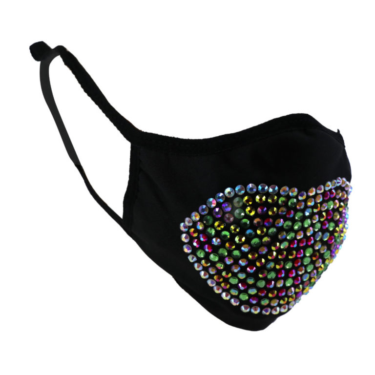 106352 - rhinestone mask - multi heart / lips - Image 2