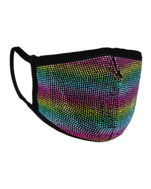 106355 - rhinestone mask - multi rainbow