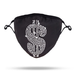 106356 - rhinestone mask - $, dollar sign