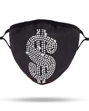 106356 - rhinestone mask - $, dollar sign