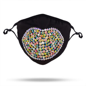 106352 - rhinestone mask - multi heart / lips