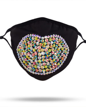 106352 - rhinestone mask - multi heart / lips