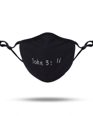 106407 - face mask John 3:16, two layers of 100% cotton fabric with removable filter