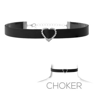 16297 - Slv Heart Buckle Chkr, 11.5+3.5", .75x.75"