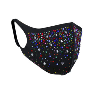 106375 - rhinestone face mask - multi colored
