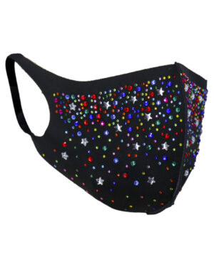 106375 - rhinestone face mask - multi colored