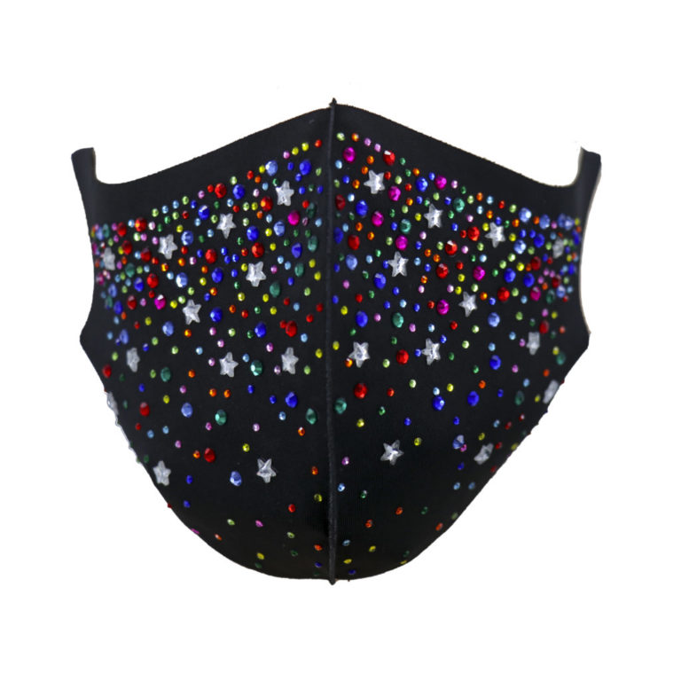 106375 - rhinestone face mask - multi colored - Image 2