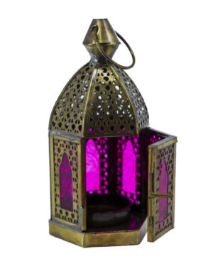 MS1165 - Lantern Iron & Glass - L 7" W 3" D 3"