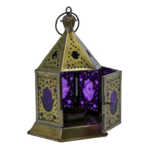 MS1427 - Lantern Iron & Glass - L 6" W 4" D 4"