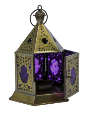 MS1427 - Lantern Iron & Glass - L 6" W 4" D 4"