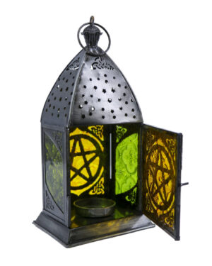 MS1518 - Lantern Iron & Glass- L 9" W 4" D 3"