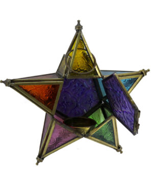 MS1699 - Lantern Iron & Glass, H(8") W(8") L(2")