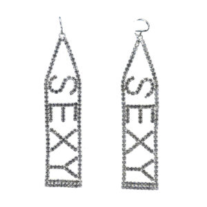 25847 - Silver "SEXY" word Earring