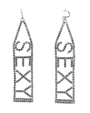 25847 - Silver "SEXY" word Earring