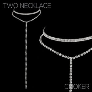 17197 - 2 pc Set Rhinestone Choker and Lariat