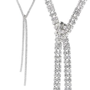 17352 - S Rhinestone Drape Knot Neck, Lariat