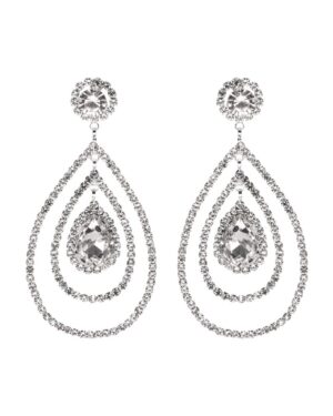 25922 - S Rhinestone 2 Line Pear Shape Post ER