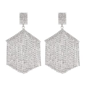 26652 - S Rhinestone Hexagon Fringe ER