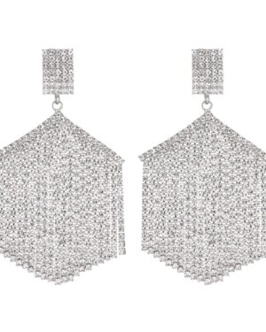 26652 - S Rhinestone Hexagon Fringe ER