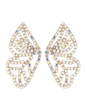 26658 - g Rhinestone Butterfly Wing Post Earring