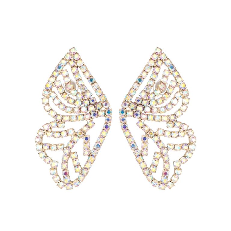 26658 - g Rhinestone Butterfly Wing Post Earring