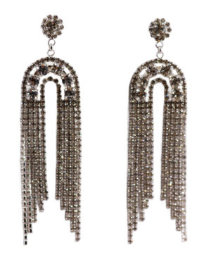 26666 - S Rhinestone Round Top Arch Fringe ER
