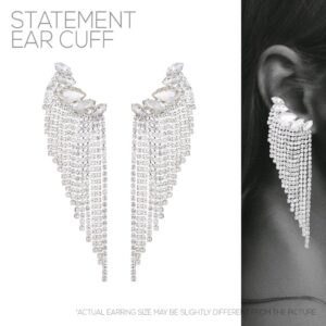 27126 - S Rhinestone Pear Statement ER Cuff, Earring