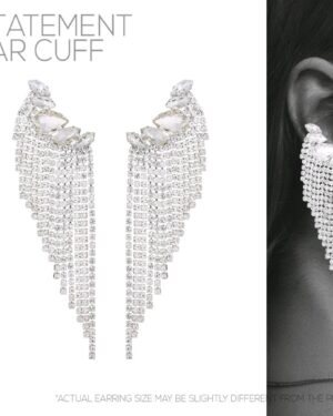 27126 - S Rhinestone Pear Statement ER Cuff, Earring
