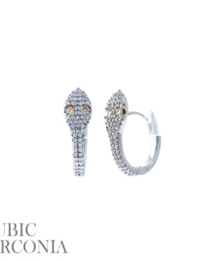 27221 - Rhinestone Snake hoops earring, cubic zirconia