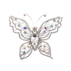 31454 - S Rhinestone Crystal Butterfly Brooch