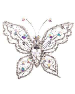 31454 - S Rhinestone Crystal Butterfly Brooch