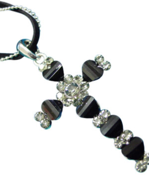 53212 - Heart Cross Necklace with chain and band