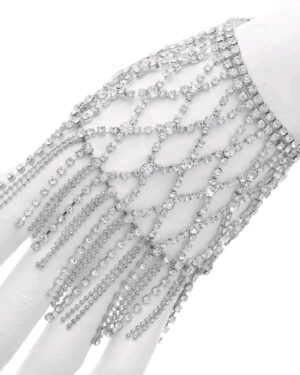 83186 - S Rhinestone Net Pattern Fringe Bracelet