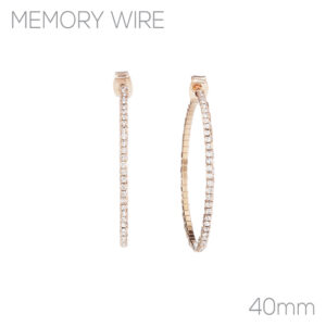 25660-40 - Crystal Wire Hoops - 40mm