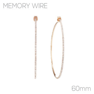 25660-60 - Crystal Wire Hoops - 60mm