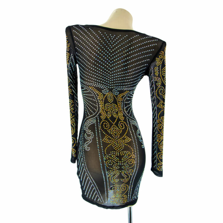 7198 - Rhinestone Mesh Dress - Image 3