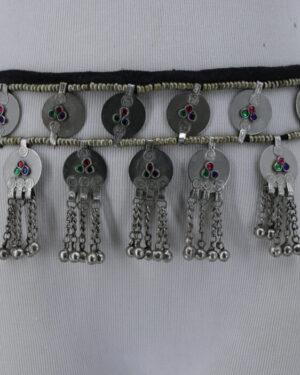 1958 - Belt - Afghan - r row circle belt. bottom row with dangles and bells