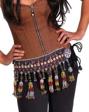1982 - Afghan Tribal Belt With Beaded Tassels with Bells on the ends