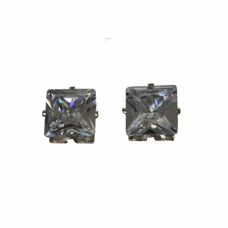 20380 - SQ CZ Stud - acrylic boxed (10mm /3.50 CT) - Image 2