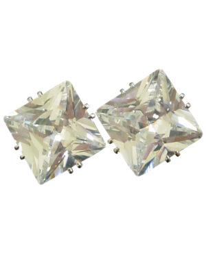 20381 - SQ CZ Stud - acrylic boxed (12mm /4 CT)