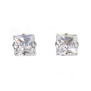 20394 - Stud Earring - Square ( 8mm / 2 CT ) - Clear