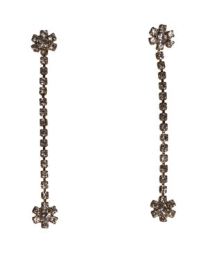 20644 - One Row Flower Drop Earring Gold