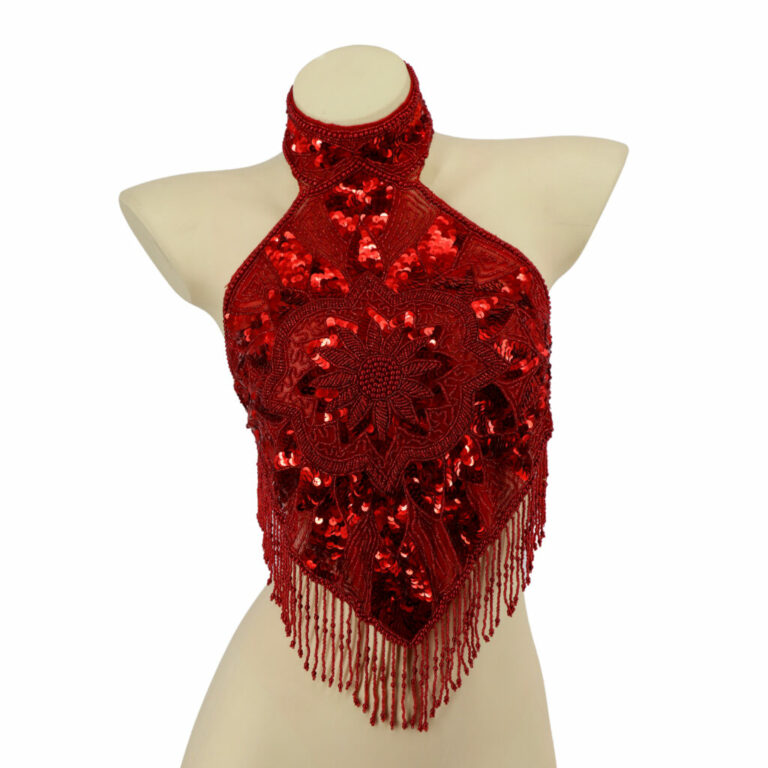 2198 - Beaded Halter Top - Medallion - Image 3