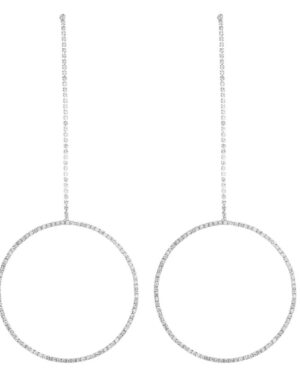 25811 - Silver Circle Drop Earrings