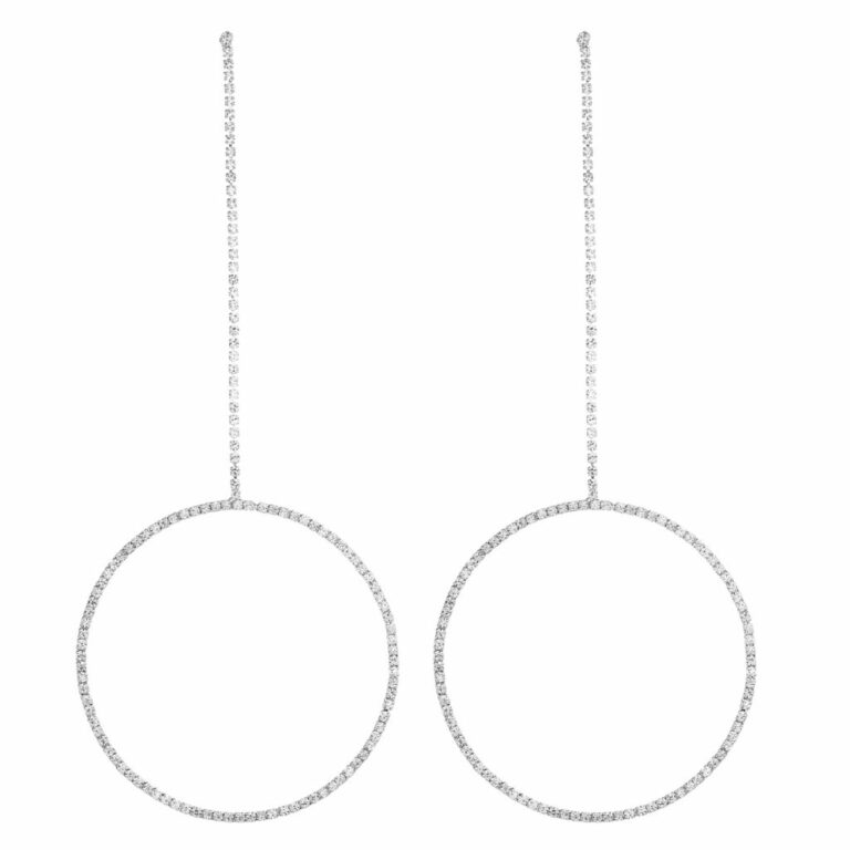 25811 - Silver Circle Drop Earrings