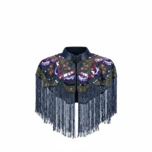 8887 - Beaded Scarf with Collar - Multi