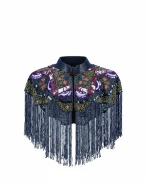 8887 - Beaded Scarf with Collar - Multi