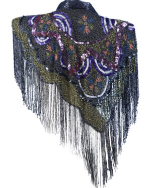 8887 - Beaded Scarf with Collar - Multi